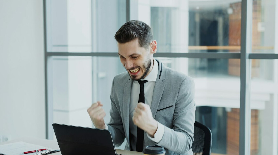 person stretching at work