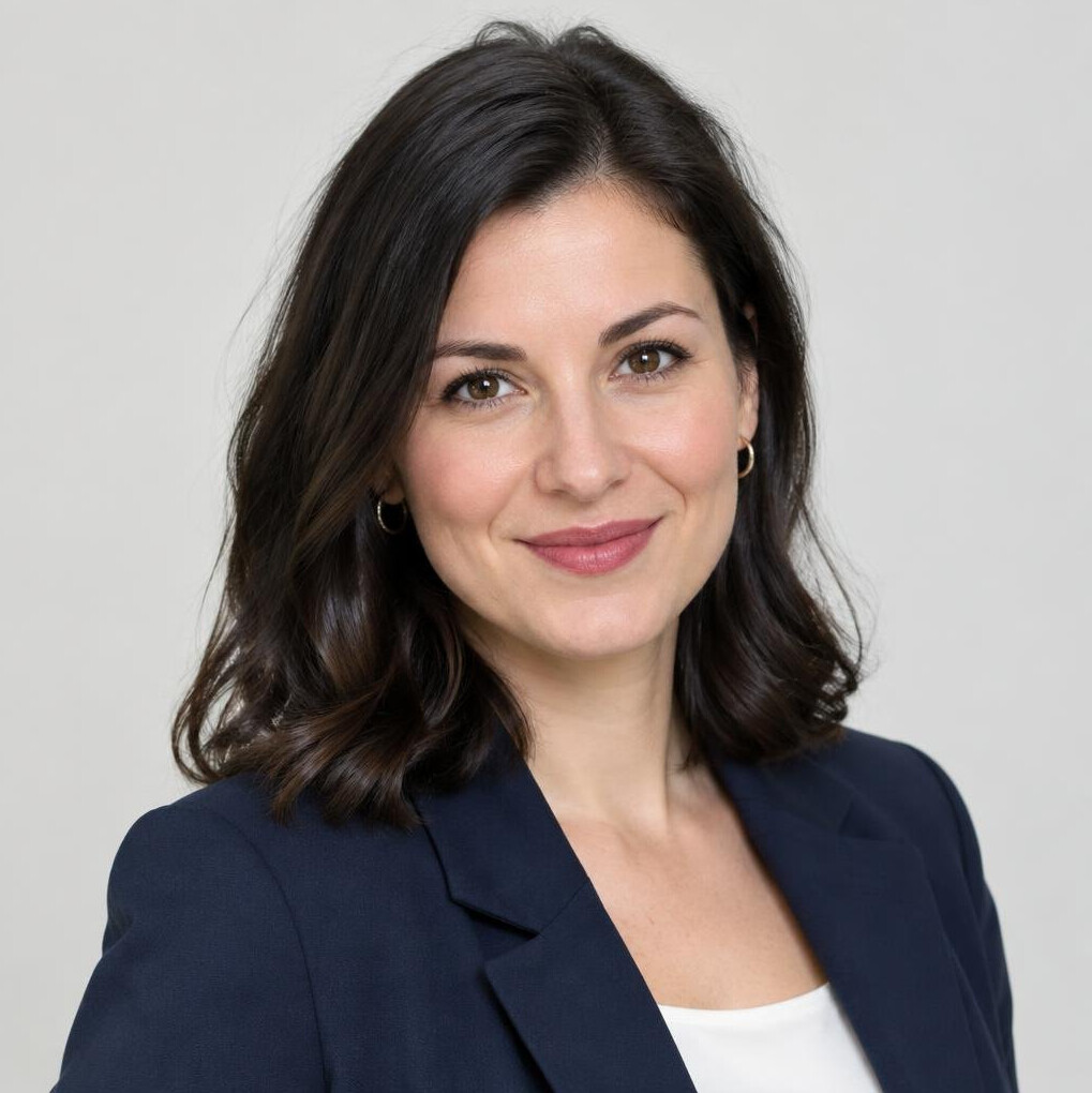 Studio portrait of a Slovenian woman in business casual attire